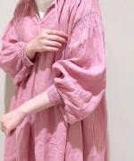 【 限定色販売 】リネンキャンバス　カフタンワンピース